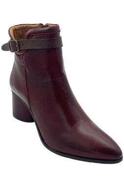 Miz Mooz Women's Justice Leather Ankle Boots Bordeaux - Medium